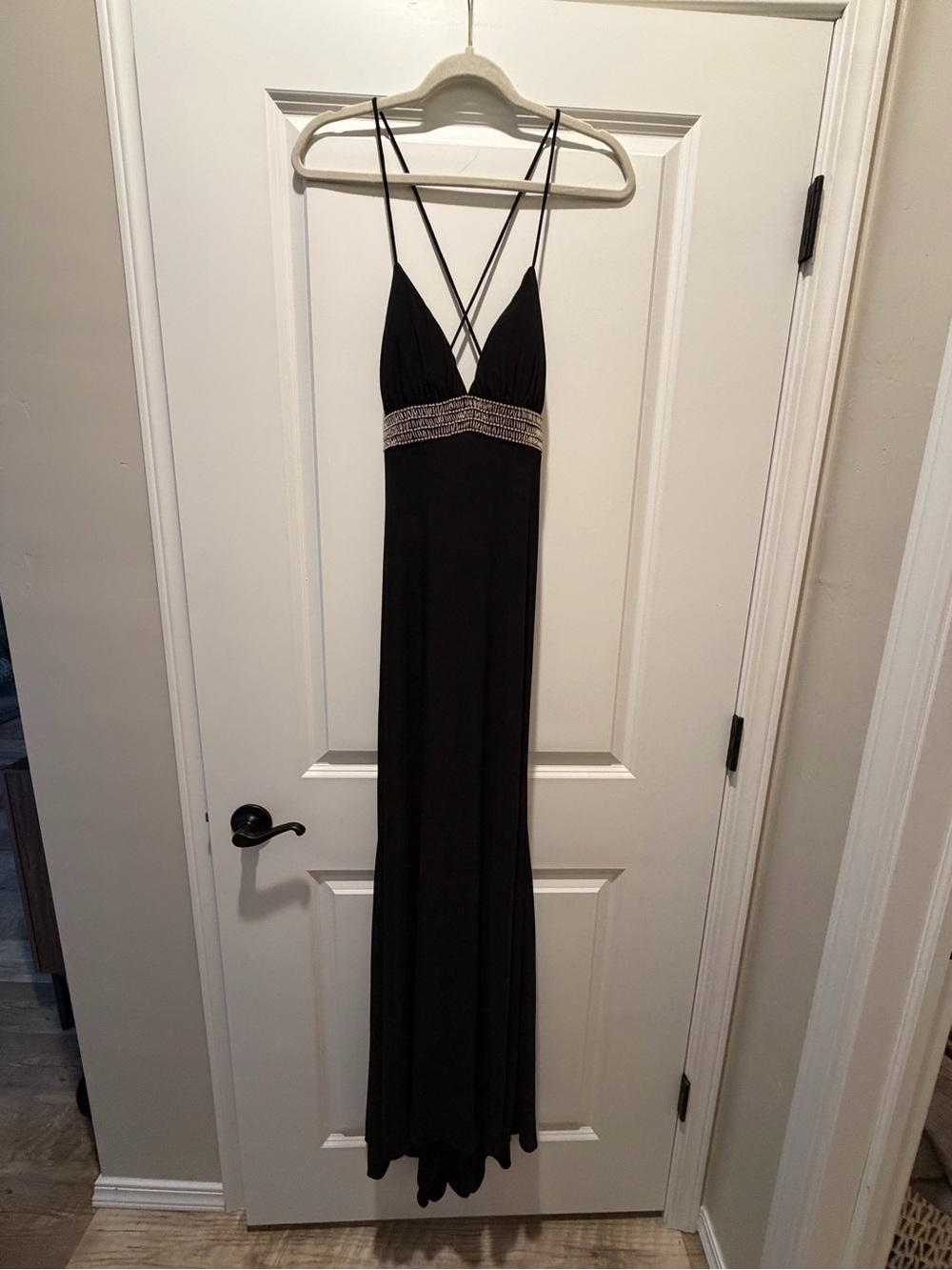 Jump Black Maxi Dress with Beaded Waist